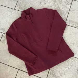 Maroon Half Zip Pullover Sweatshirt